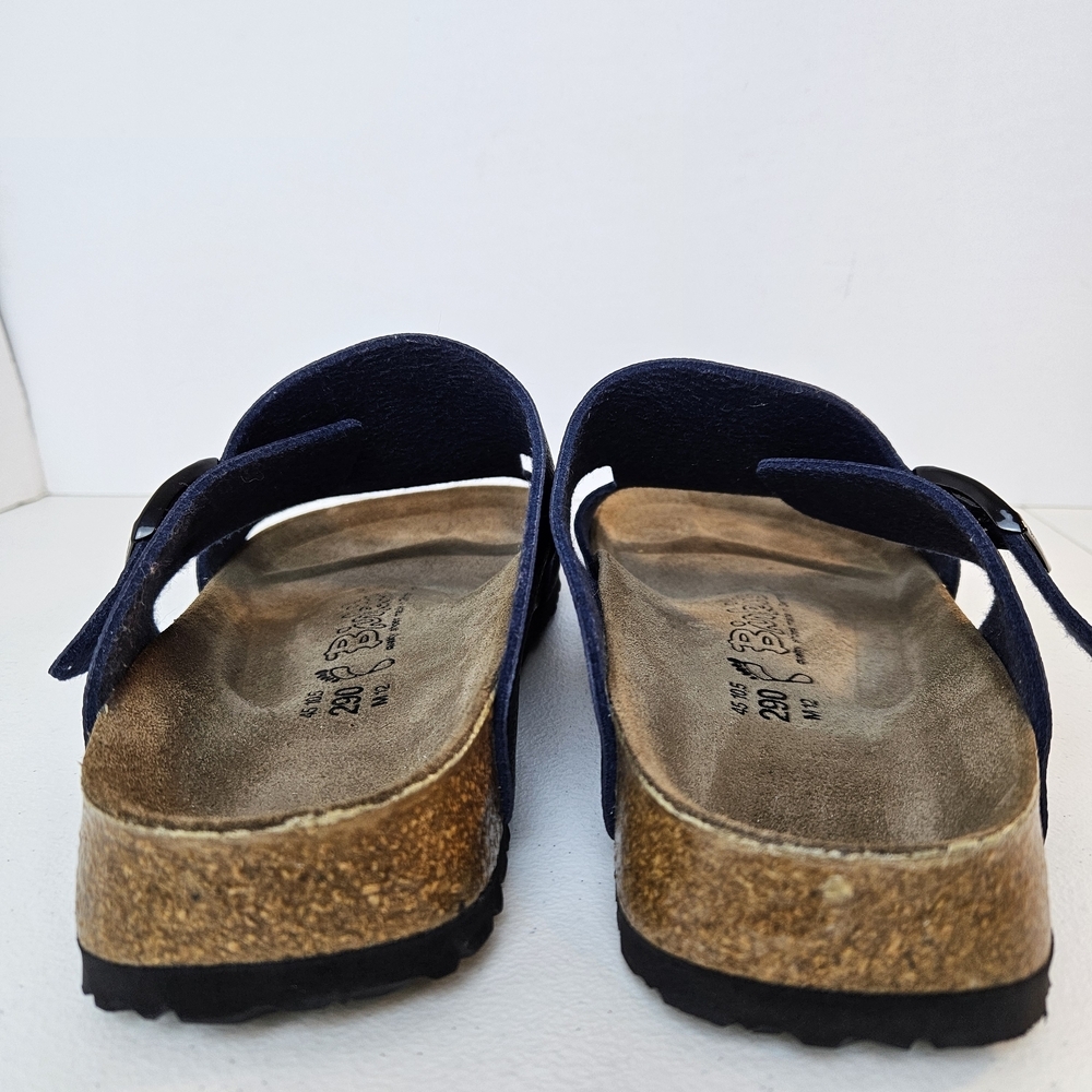 Birki's Birkenstock Mens Navy Blue Leather Sandals Size 12 - Picture 5 of 9